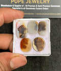 Natural Scenic Agate Gemstone Smooth Mix Shape Cabochon High Quality Loose Gemstones For Jewelry Making 14-19 MM Size 5 Pcs V3358