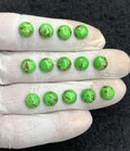 Natural Copper Turquoise Gemstone Smooth Round Shape Cabochon High Quality Loose Gemstones For Jewelry Making 8 MM Size 14 Pcs V4589