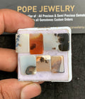 Natural Scenic Agate Gemstone Smooth Rectangle Shape Cabochon High Quality Loose Gemstones For Jewelry Making 12-16 MM Size 7 Pcs V3360