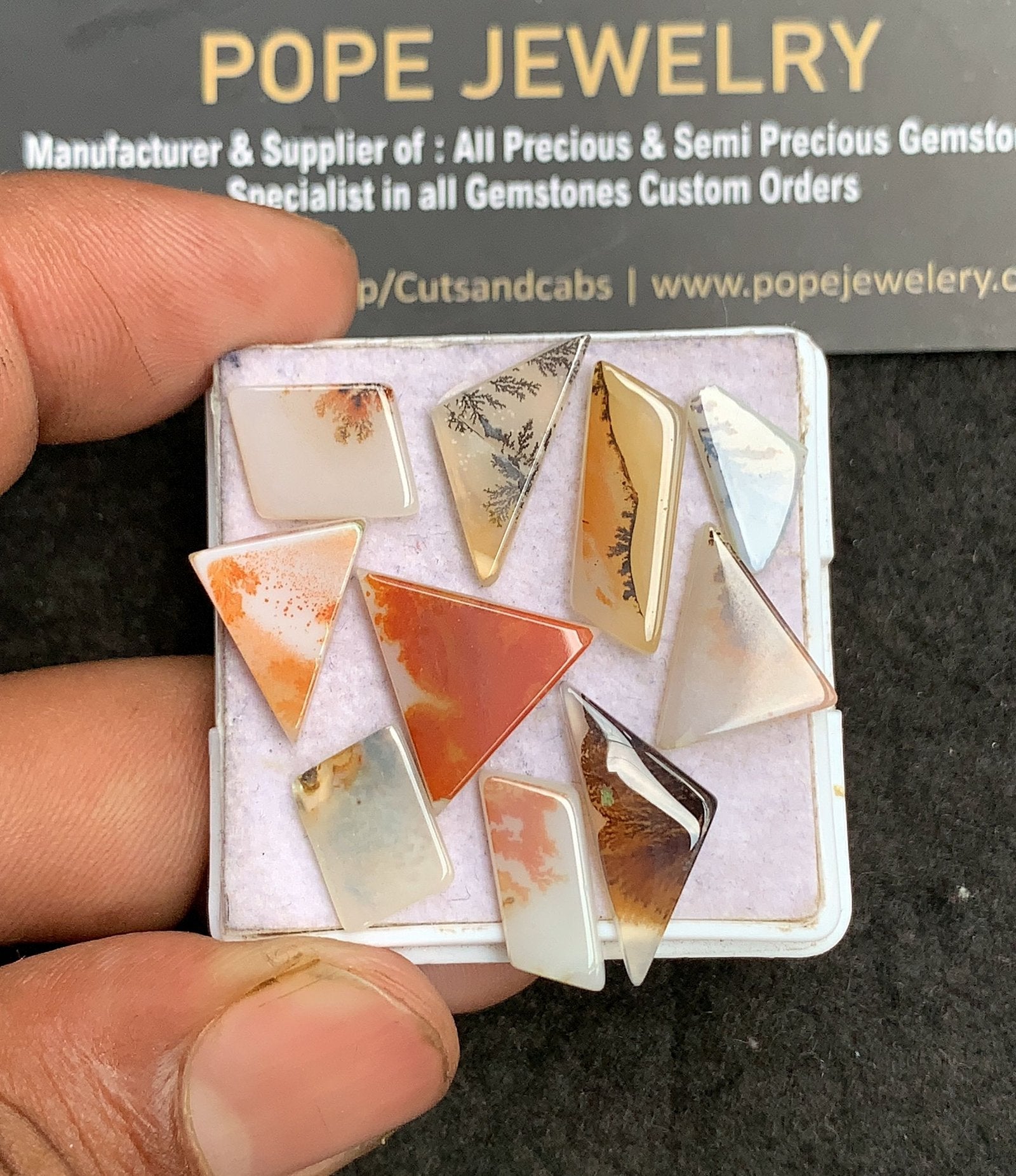 Natural Scenic Agate Gemstone Smooth Fancy Shape Cabochon High Quality Loose Gemstones For Jewelry Making 13-19 MM Size 10 Pcs V3364