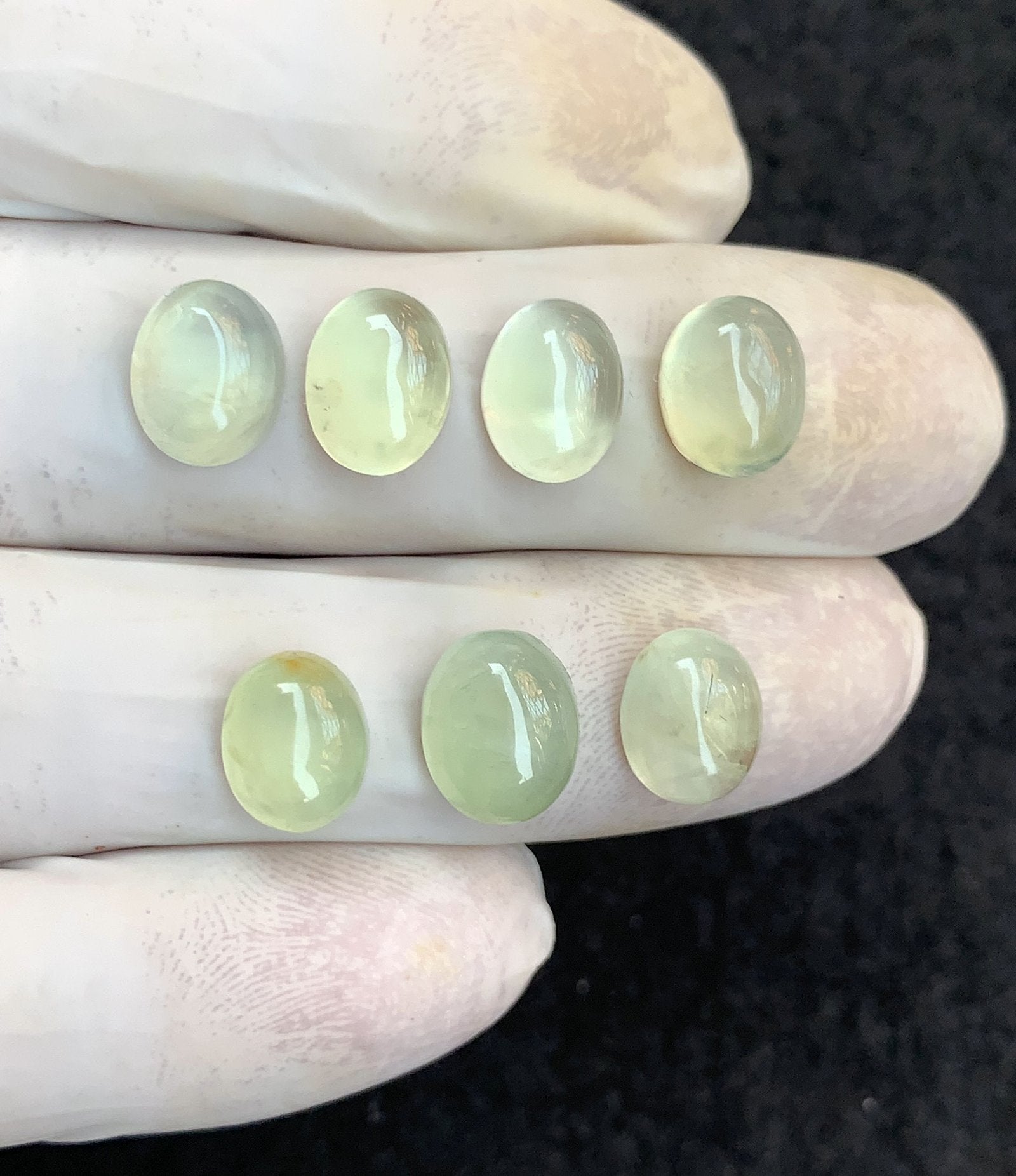 Natural Prehnite Gemstone Smooth Oval Shape Cabochon Amazing & High Quality Loose Gemstones For Jewelry Making 10x8 MM Size 7 Pcs V4595