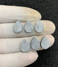Titanium Druzy Gemstone Smooth Pear Shape Cabochon High Quality Loose Gemstones For Jewelry Making 14x10 MM Size 6 Pcs V4599