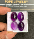 Natural Amethyst Gemstone Smooth Oval Shape Cabochon High Quality Loose Gemstones For Jewelry Making 18x14 MM Size 4 Pcs V3371