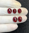 Natural Garnet Gemstone Rose Cut Oval Shape Cabochon High Quality Loose Gemstones For Jewelry Making 10-11 MM Size 5 Pcs V4601