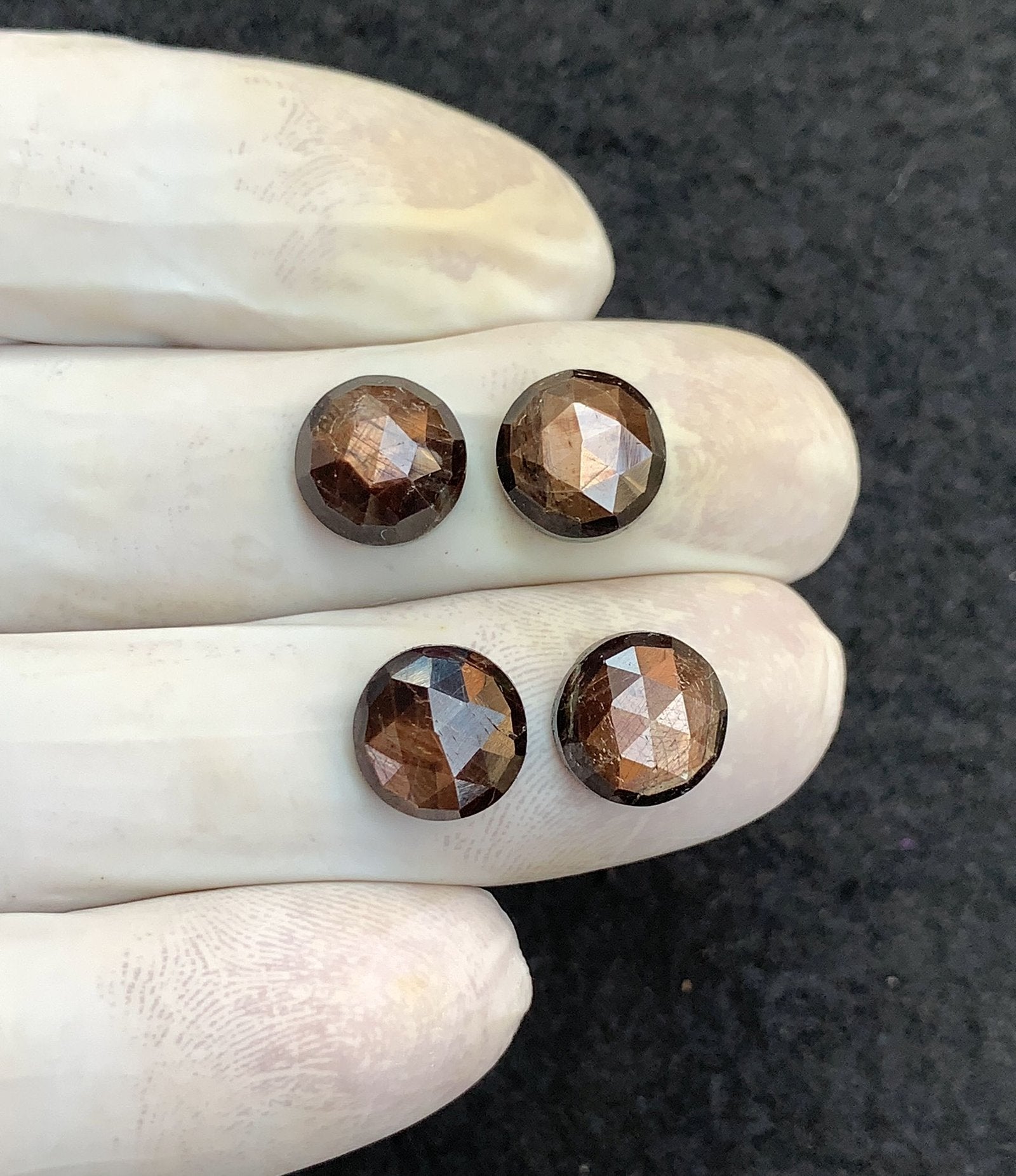 Natural Golden Sapphire Gemstone Rose Cut Round Shape Cabochon Shape High Quality Loose Gemstones For Jewelry Making 10 MM Size 4 Pcs V4603