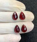 Natural Garnet Gemstone Rose Cut Pear Shape Cabochon High Quality Loose Gemstones For Jewelry Making 12x8 MM Size 4 Pcs V4605