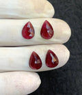 Natural Garnet Gemstone Rose Cut Pear Shape Cabochon High Quality Loose Gemstones For Jewelry Making 12x8 MM Size 4 Pcs V4606