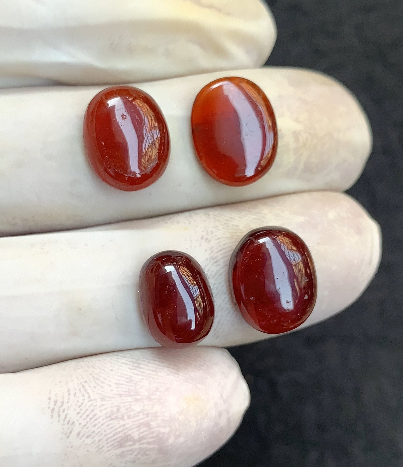 Natural Garnet Gemstone Smooth Oval Shape Cabochon High Quality Loose Gemstones For Jewelry Making 12-13 MM Size 4 Pcs V4607