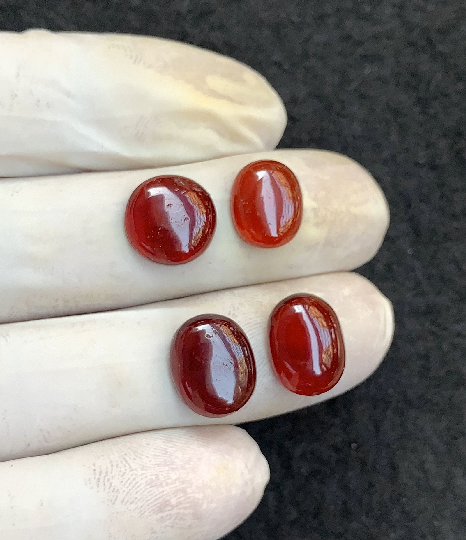 Natural Garnet Gemstone Smooth Oval Shape Cabochon High Quality Loose Gemstones For Jewelry Making 12-13 MM Size 4 Pcs V4608