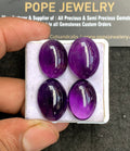 Natural Amethyst Gemstone Smooth Oval Shape Cabochon High Quality Loose Gemstones For Jewelry Making 20x4 MM Size 4 Pcs V3379