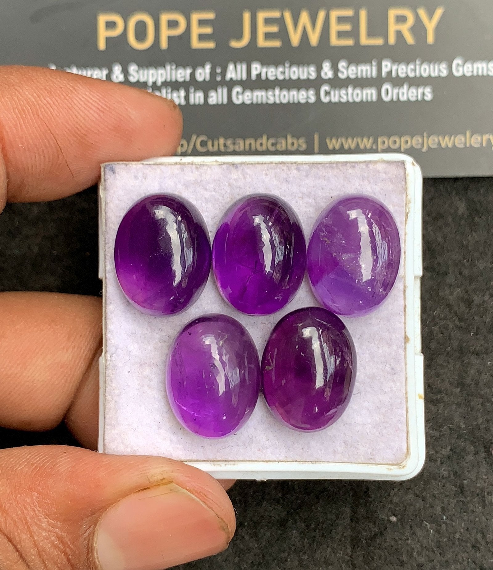 Natural Amethyst Gemstone Smooth Oval Shape Cabochon High Quality Loose Gemstones For Jewelry Making 15x12 MM Size 5 Pcs V3383