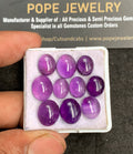 Natural Amethyst Gemstone Smooth Oval Shape Cabochon High Quality Loose Gemstones For Jewelry Making 10-12 MM Size 10 Pcs V3386