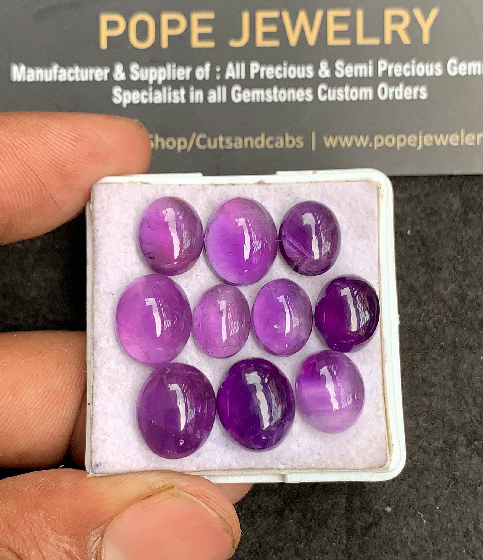 Natural Amethyst Gemstone Smooth Oval Shape Cabochon High Quality Loose Gemstones For Jewelry Making 10-12 MM Size 10 Pcs V3386
