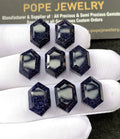 Natural Blue Sandstone & Doublet Gemstone Step Cut hexagon Shape Cabochon High Quality Loose Gemstones For Jewelry Making 10x16 MM Size 8 Pcs SM 24523