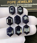 Natural Blue Sandstone & Doublet Gemstone Step Cut hexagon Shape Cabochon High Quality Loose Gemstones For Jewelry Making 10x16 MM Size 8 Pcs SM 24524