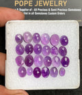 Natural Amethyst Gemstone Rose Cut Oval Shape Cabochon High Quality Loose Gemstones For Jewelry Making 7-10 MM Size 24 Pcs V3390