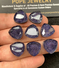 Natural Blue Sandstone & Doublet Gemstone Step Cut Trillion Shape Cabochon High Quality Loose Gemstones For Jewelry Making 14 MM Size 8 Pcs SM 24527