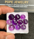 Natural Amethyst Gemstone Rose Cut Round Shape Cabochon High Quality Loose Gemstones For Jewelry Making 9-12 MM Size 10 Pcs V3393