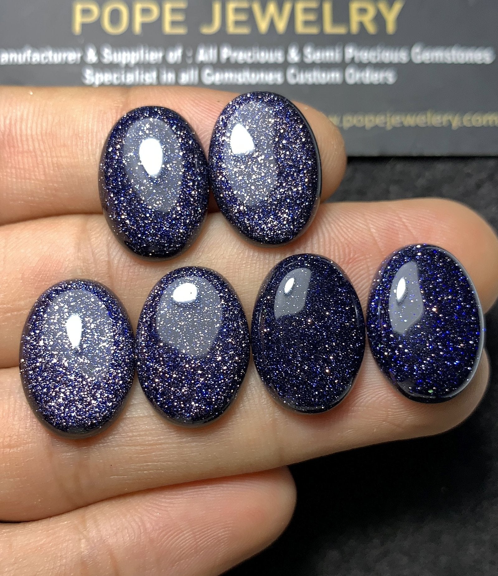 Natural Blue Sandstone Gemstone Smooth Oval Shape Cabochon High Quality Loose Gemstones For Jewelry Making 13x8 MM Size 6 Pcs SM 24538