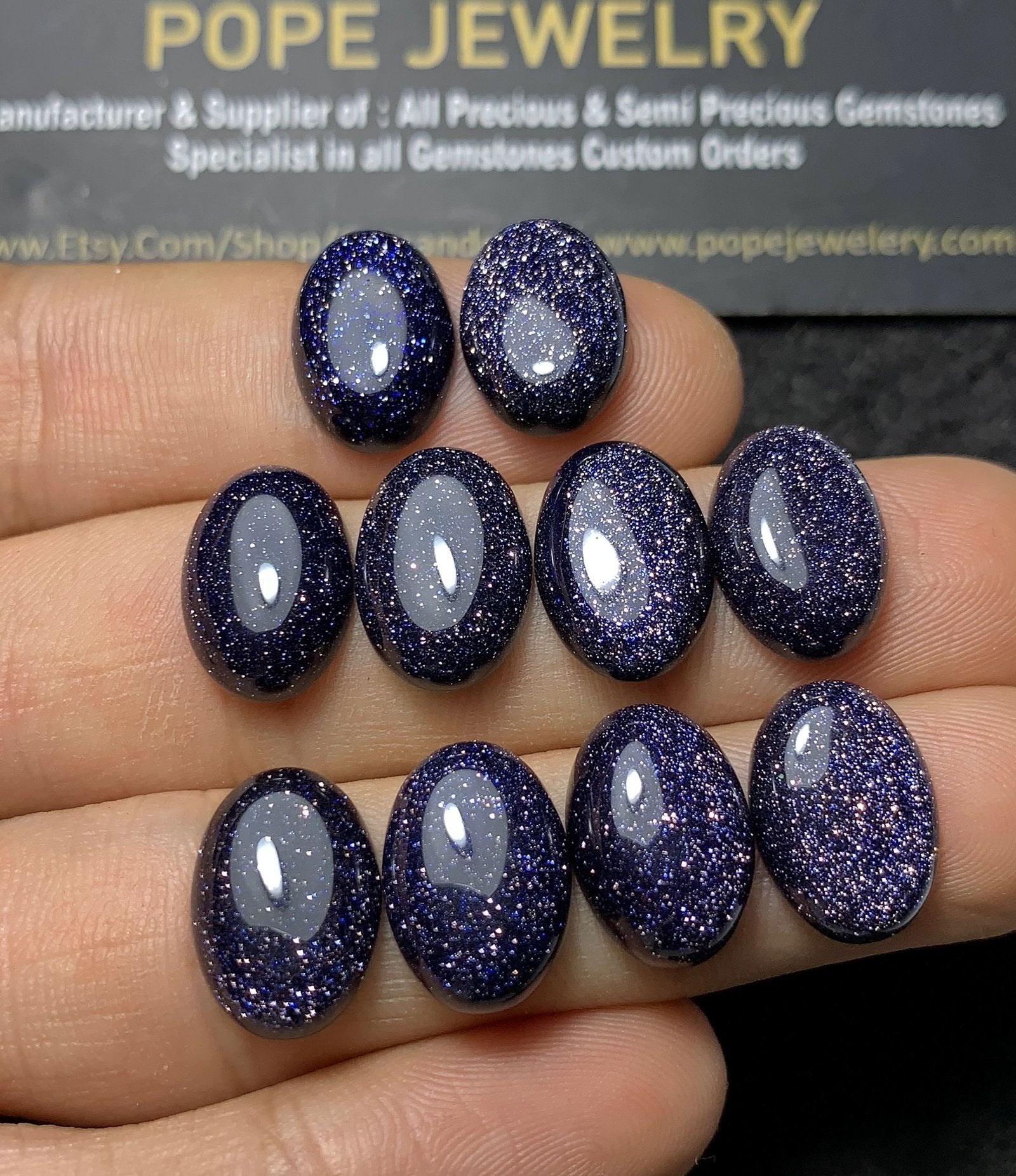 Natural Blue Sandstone Gemstone Smooth Oval Shape Cabochon High Quality Loose Gemstones For Jewelry Making 10x14 MM Size 10 Pcs SM 24540