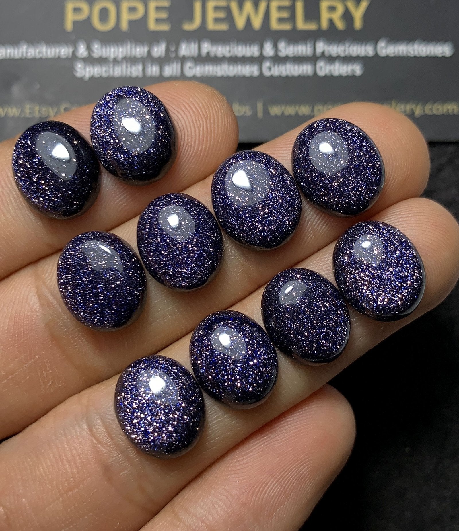 Natural Blue Sandstone Gemstone Smooth Oval Shape Cabochon High Quality Loose Gemstones For Jewelry Making 10x12 MM Size 10 Pcs SM 24541