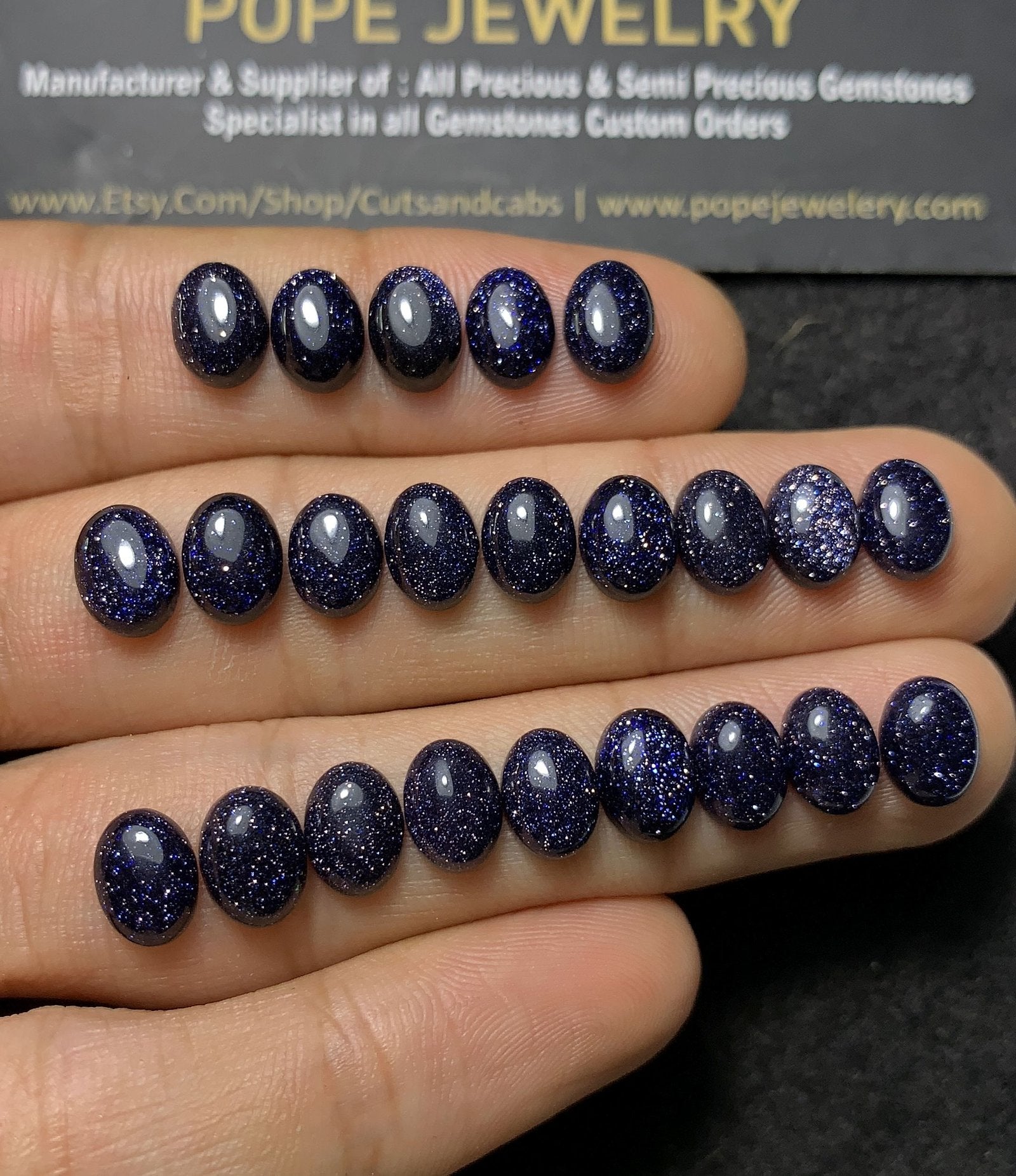 Natural Blue Sandstone Gemstone Smooth Oval Shape Cabochon High Quality Loose Gemstones For Jewelry Making 6x8 MM Size 23 Pcs SM 24544