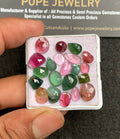 Natural Tourmaline Gemstone Rose Cut Mix Shape Cabochon High Quality Loose Gemstones For Jewelry Making 6-10 MM Size 21 Pcs V3397