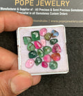 Natural Tourmaline Gemstone Rose Cut Mix Shape Cabochon High Quality Loose Gemstones For Jewelry Making 6-8 MM Size 19 Pcs V3399