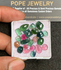 Natural Tourmaline Gemstone Rose Cut Mix Shape Cabochon High Quality Loose Gemstones For Jewelry Making 5-11 MM Size 21 Pcs V3400
