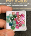 Natural Tourmaline Gemstone Rose Cut Mix Shape Cabochon High Quality Loose Gemstones For Jewelry Making 6-11 MM Size 21 Pcs V3401