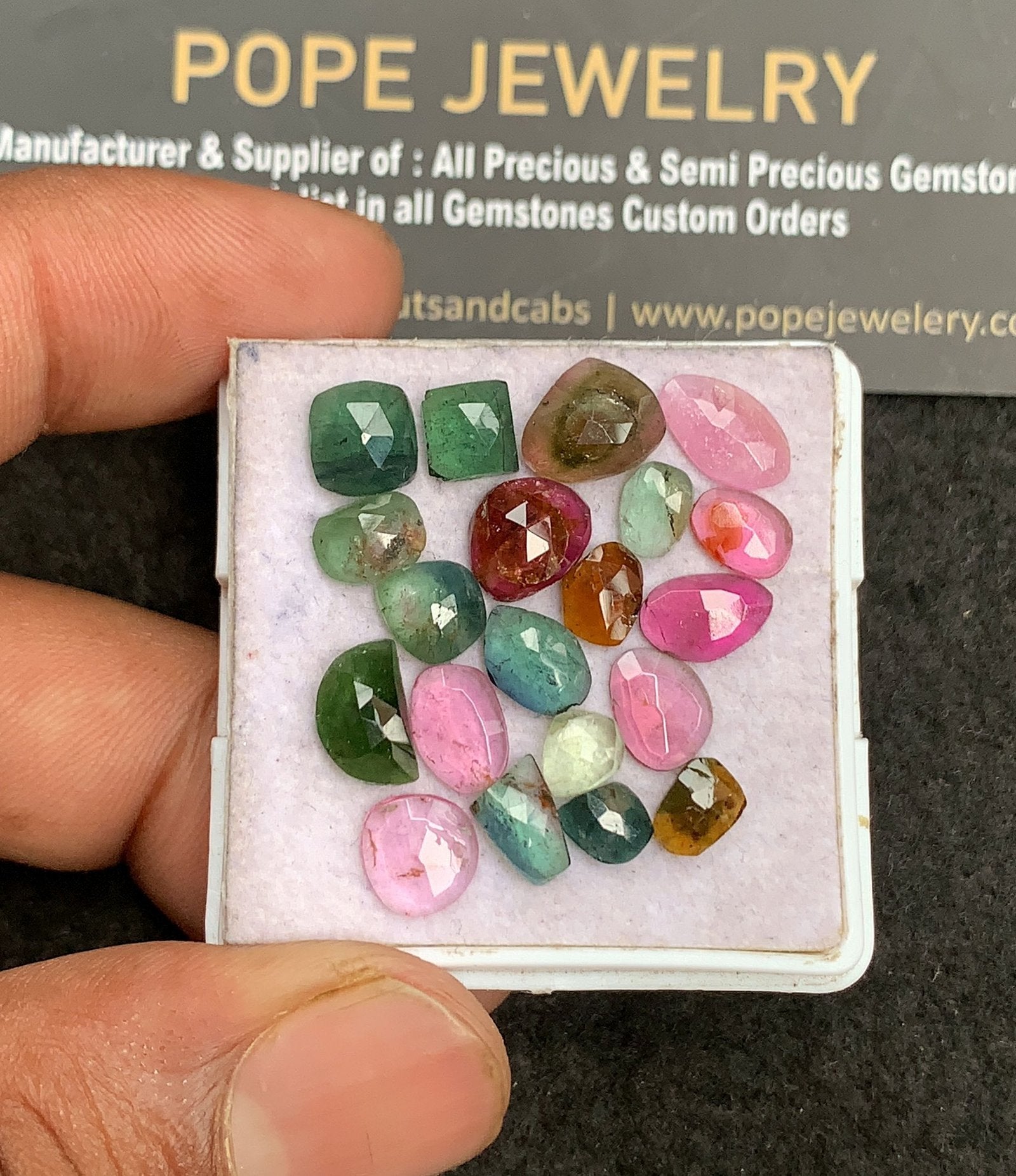 Natural Tourmaline Gemstone Rose Cut Mix Shape Cabochon High Quality Loose Gemstones For Jewelry Making 6-9 MM Size 20 Pcs V3402