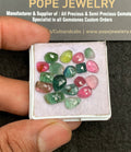Natural Tourmaline Gemstone Rose Cut Mix Shape Cabochon High Quality Loose Gemstones For Jewelry Making 5-11 MM Size 18 Pcs V3404