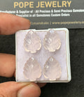 Natural Rose Quartz Gemstone Hand Carved Leaf Shape Cabochon High Quality Loose Gemstones For Jewelry Making 17x13 MM Size 4 Pcs V3407