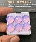 Natural Lavender Quartz Gemstone Rose Cut Heart Shape Cabochon High Quality Loose Gemstones For Jewelry Making 14 MM Size 6 Pcs V3412