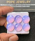 Natural Lavender Quartz Gemstone Rose Cut Round Shape Cabochon High Quality Loose Gemstones For Jewelry Making 14 MM Size 6 Pcs V3413