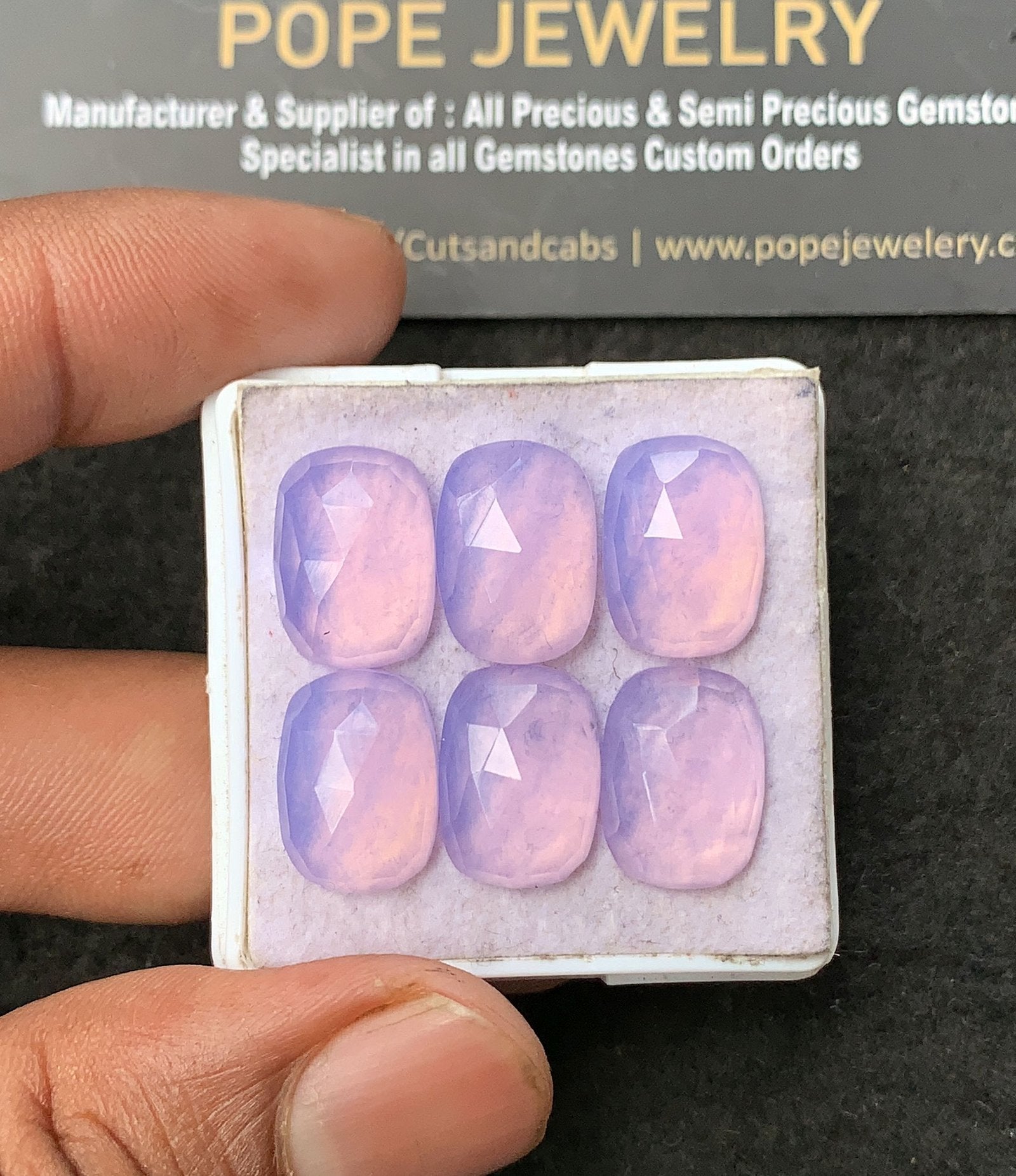Natural Lavender Quartz Gemstone Rose Cut Rectangle Shape Cabochon High Quality Loose Gemstones For Jewelry Making 14x10 MM Size 6 Pcs V3417