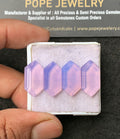 Natural Lavender Quartz Gemstone Step Cut Hexagon Shape Cabochon High Quality Loose Gemstones For Jewelry Making 20x10 MM Size 4 Pcs V3418