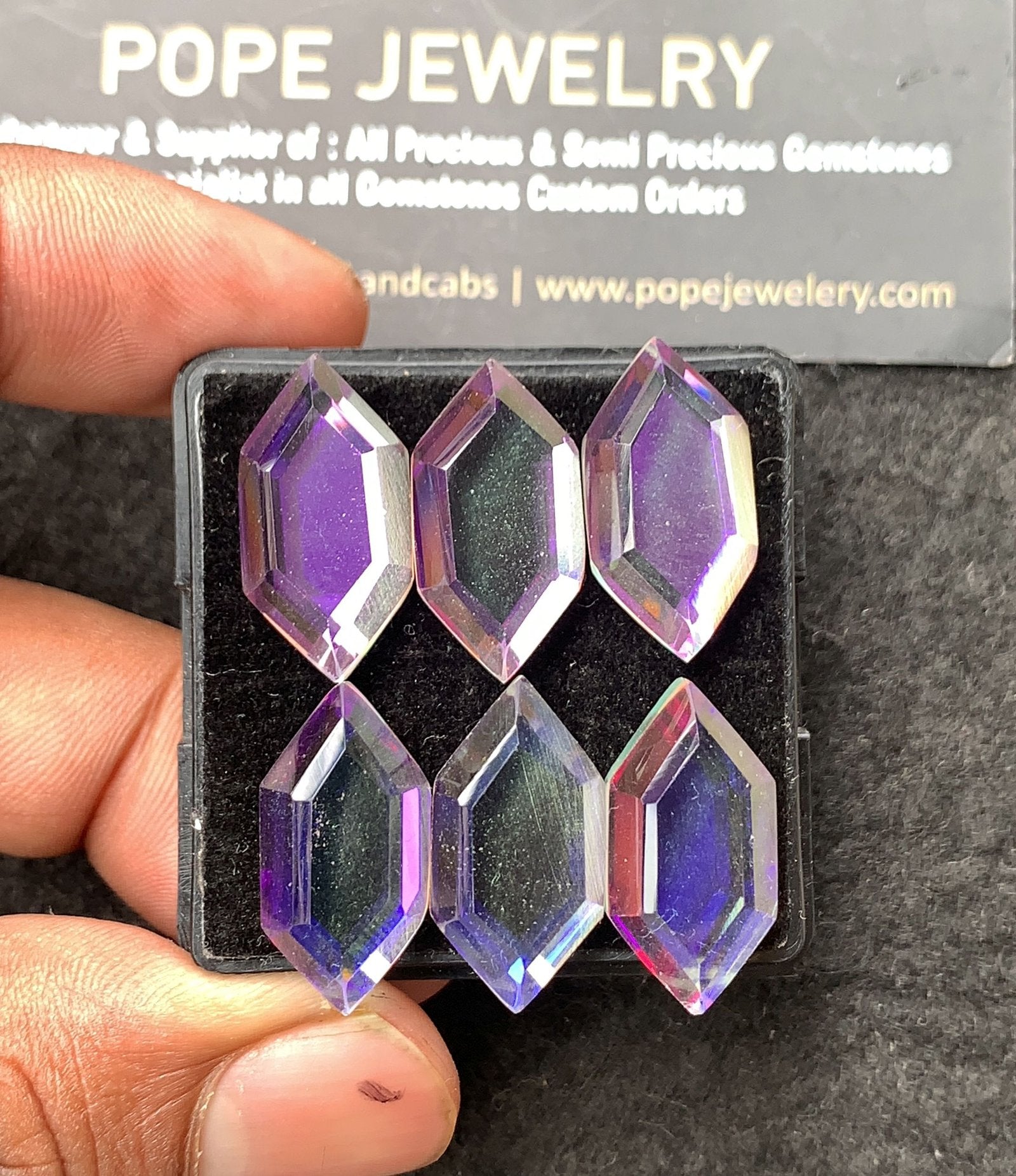 Natural Rainbow Quartz Gemstone Step Cut Marquise Shape Cabochon High Quality Loose Gemstones For Jewelry Making 21x11 MM Size 6 Pcs V3425