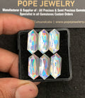 Natural Rainbow Quartz Gemstone Rose Cut Hexagon Shape Cabochon High Quality Loose Gemstones For Jewelry Making 20x8 MM Size 6 Pcs V3430