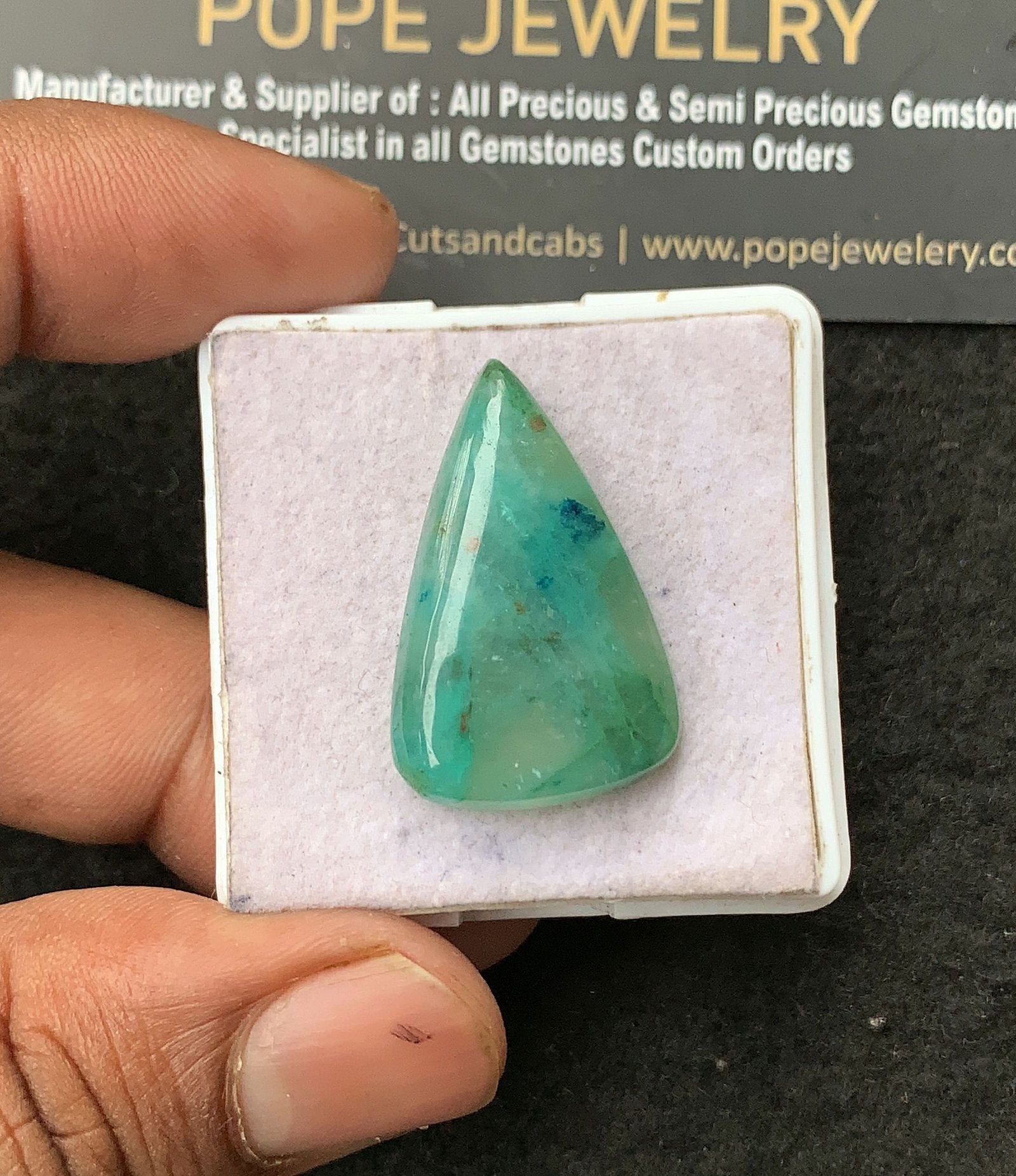Natural Chrysocolla Gemstone Smooth Pear Shape Cabochon High Quality Loose Gemstones For Jewelry Making 29x19x5 MM Size 1 Pcs V3438
