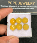 Natural Yellow Chalcedony Gemstone Rose Cut Round Shape Cabochon High Quality Loose Gemstones For Jewelry Making 10 MM Size 6 Pcs V3441