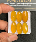 Natural Yellow Chalcedony Gemstone Rose Cut Oval Shape Cabochon High Quality Loose Gemstones For Jewelry Making 20x10 MM Size 6 Pcs V3445