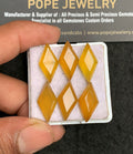 Natural Yellow Chalcedony Gemstone Step Cut Fancy Shape Cabochon High Quality Loose Gemstones For Jewelry Making 20x10 MM Size 6 Pcs V3448