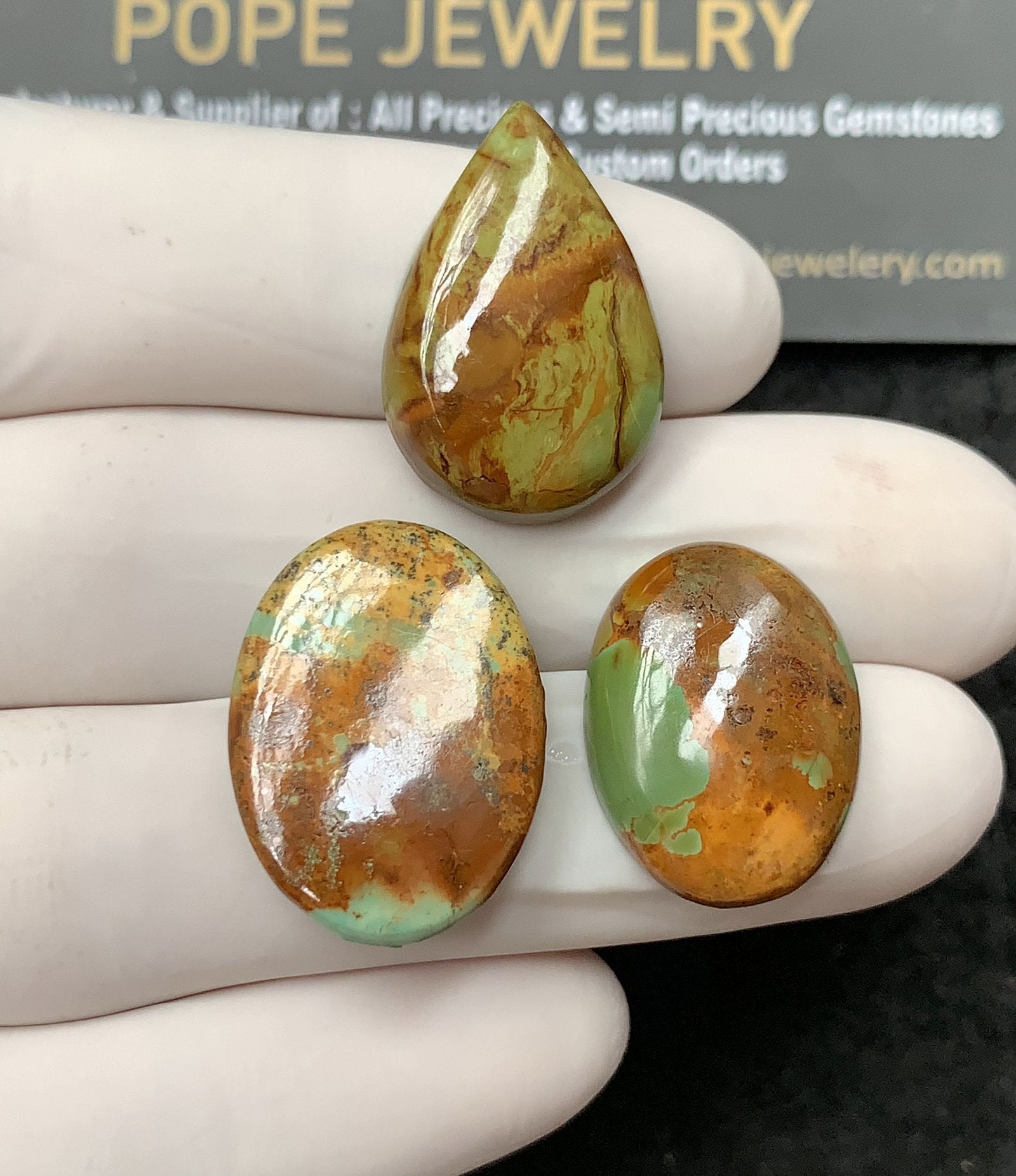 Natural American Turquoise Gemstone Smooth Mix Cabochon High Quality Loose Gemstones For Jewelry Making 20-23 MM Size 3 Pcs SM24569