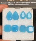Natural Blue Chalcedony Gemstone Step Cut Mix Shape Cabochon High Quality Loose Gemstones For Jewelry Making 18x10 MM Size 4 Pair V3456