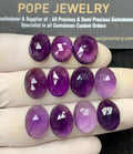 Natural Amethyst Gemstone Rose Cut Oval Cabochon High Quality Loose Gemstones For Jewelry Making 14x16 MM Size 11 Pcs SM24583