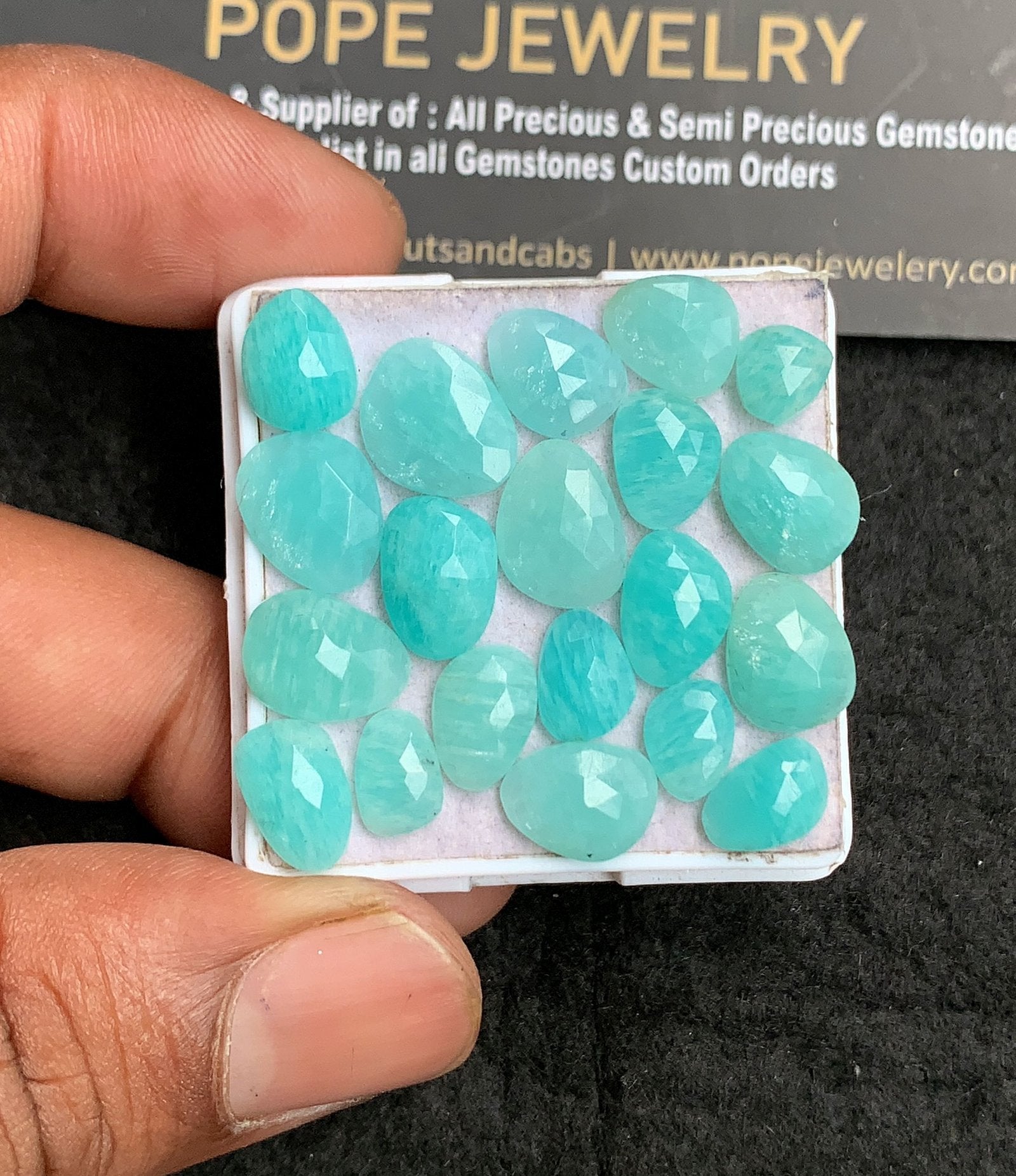 Natural Amazonite Gemstone Rose Cut Fancy Shape Cabochon High Quality Loose Gemstones For Jewelry Making 6-11 MM Size 20 Pcs V3461