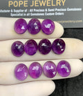 Natural Amethyst Gemstone Rose Cut Oval Cabochon High Quality Loose Gemstones For Jewelry Making 12X10 MM Size 11 Pcs SM24585