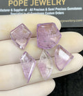 Natural Amethyst Gemstone Hand Carved Fancy Cabochon High Quality Loose Gemstones For Jewelry Making 17-20 MM Size 5 Pcs SM24586