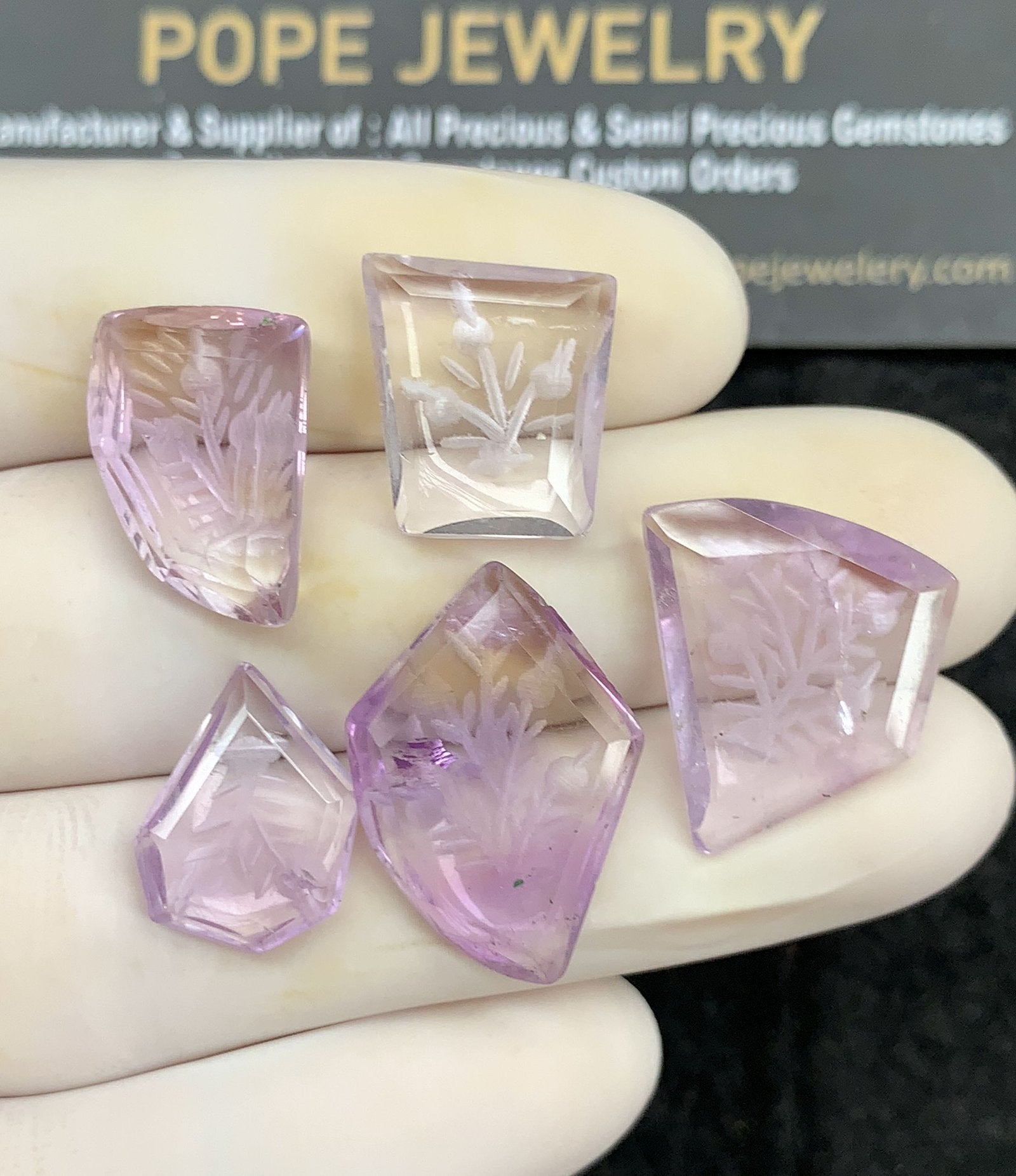 Natural Amethyst Gemstone Hand Carved Fancy Cabochon High Quality Loose Gemstones For Jewelry Making 15-22 MM Size 5 Pcs SM24593